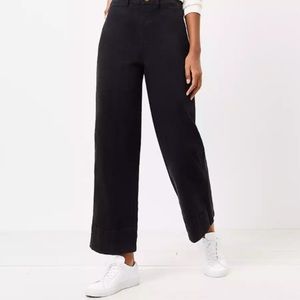 Gap High Rise Wide-Leg Crop Black Jeans 12P
